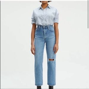 Levi’s ribcage straight jeans in medium wash